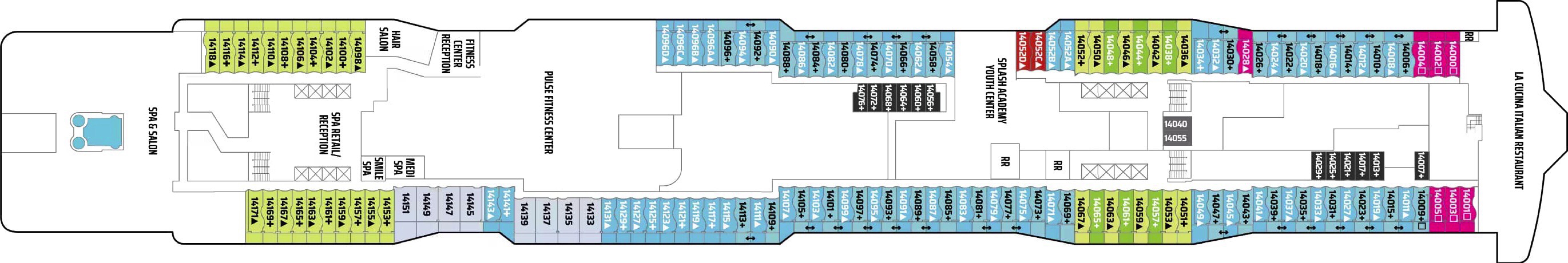 Deck 14 plan on Norwegian Epic
