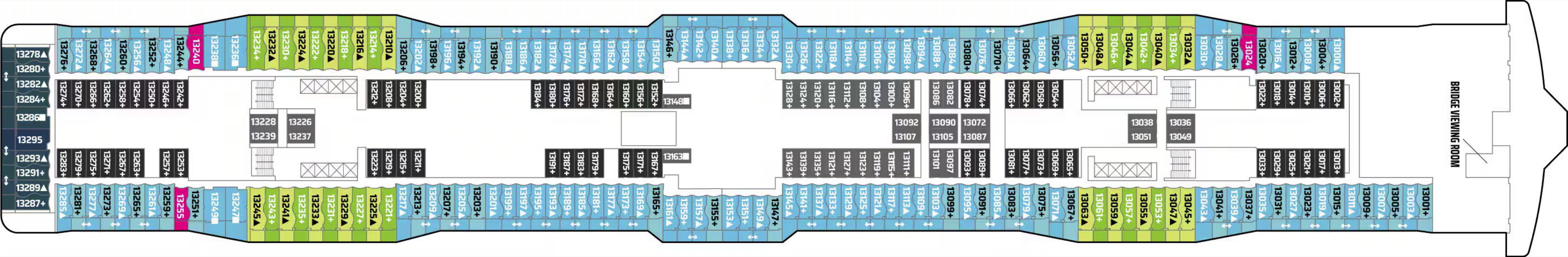 Deck 13 plan on Norwegian Epic