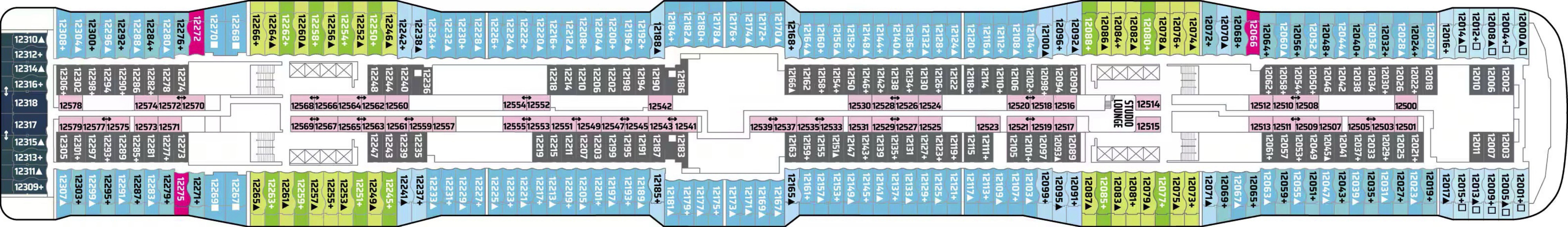 Deck 12 plan on Norwegian Epic