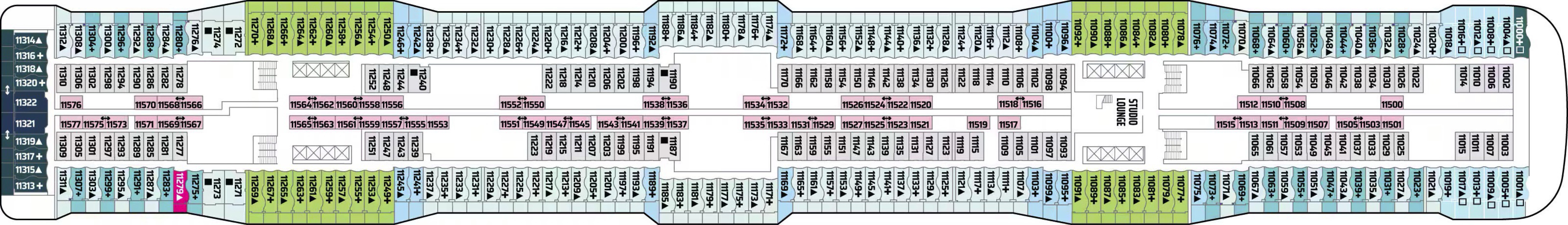 Deck 11 plan on Norwegian Epic
