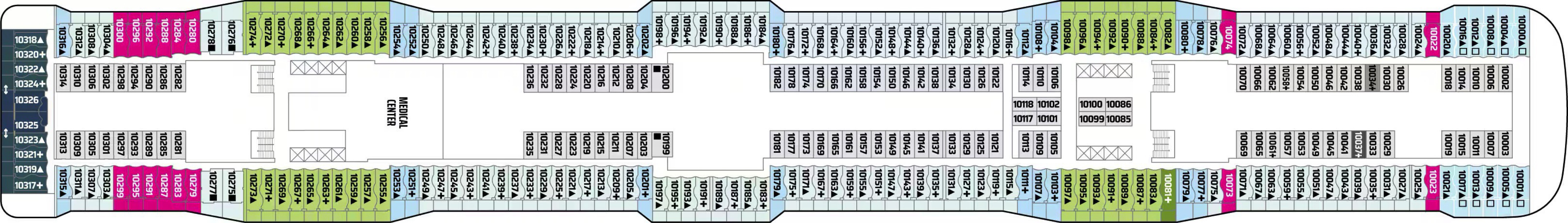 Deck 10 plan on Norwegian Epic