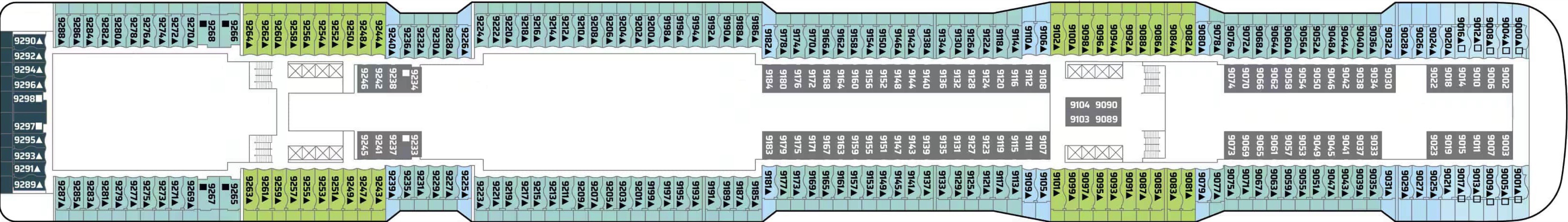 Deck 9 plan on Norwegian Epic