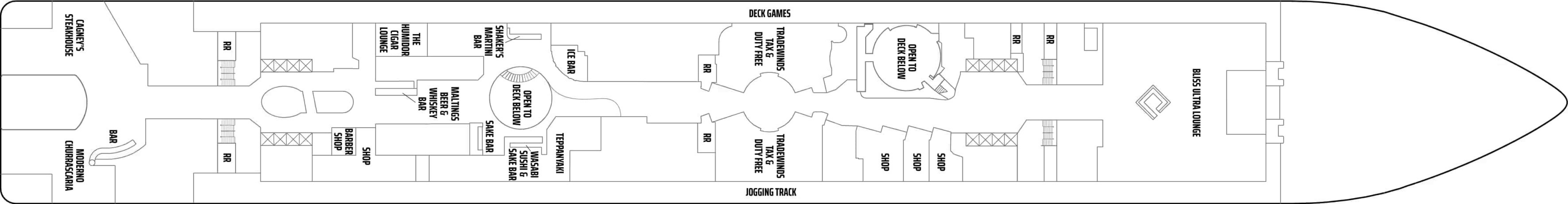 Deck 7 plan on Norwegian Epic