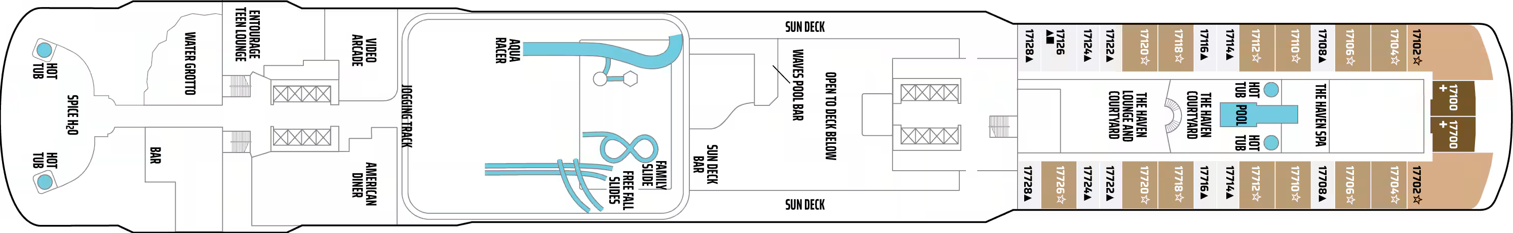 Deck 17 plan on Norwegian Escape