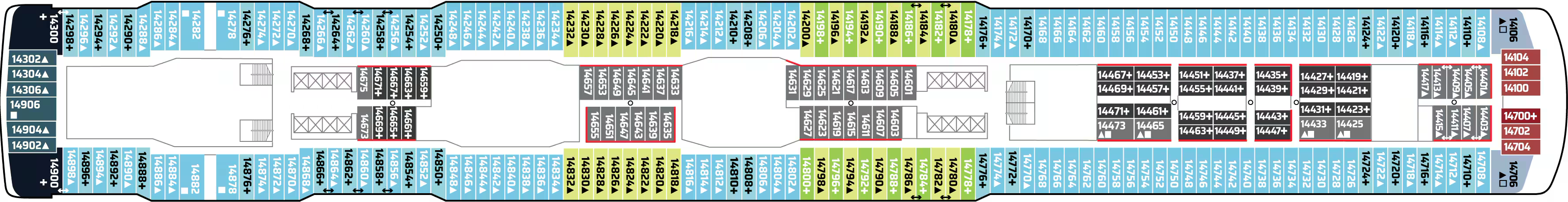 Deck 14 plan on Norwegian Escape