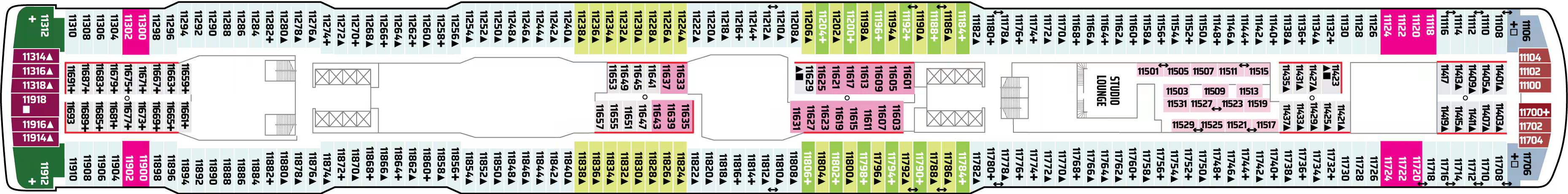 Deck 11 plan on Norwegian Escape