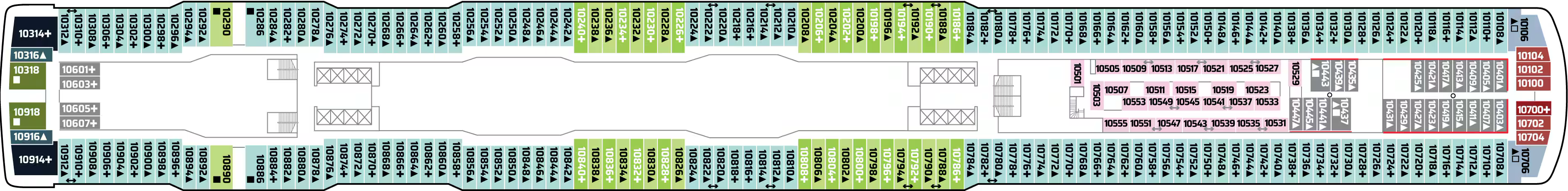 Deck 10 plan on Norwegian Escape