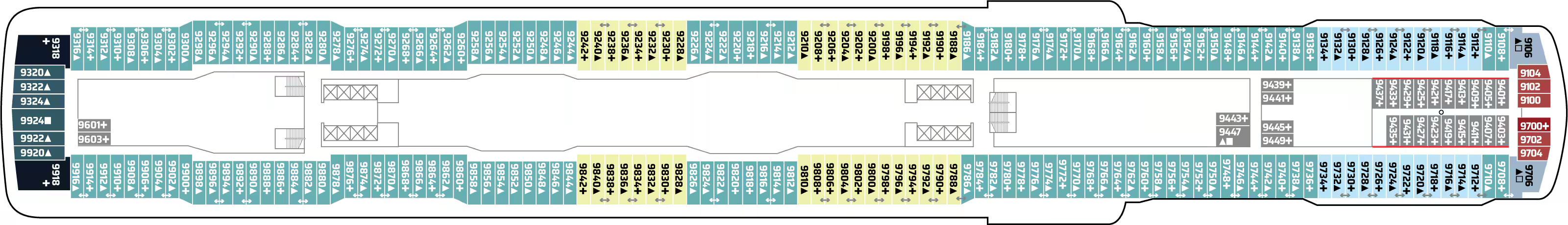 Deck 9 plan on Norwegian Escape