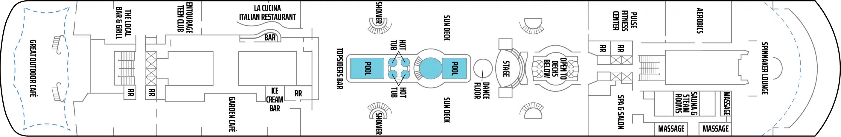Pool Deck 11 plan on Norwegian Sky