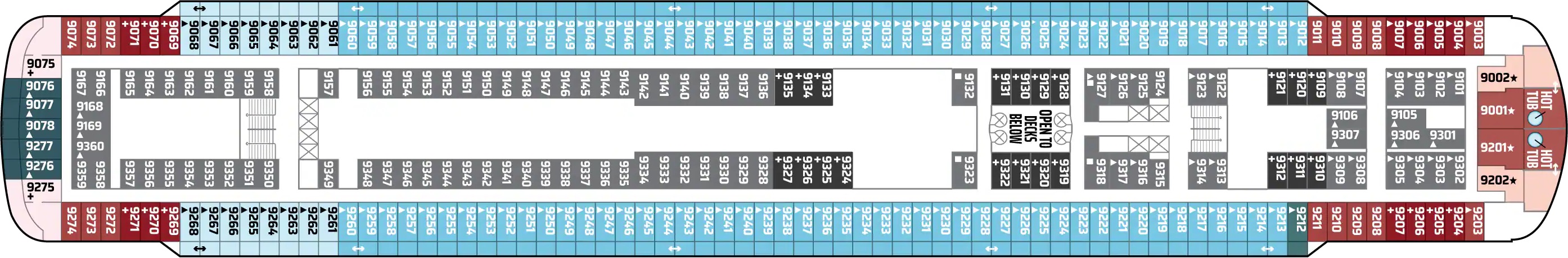 Fjord Deck 9 plan on Norwegian Sky