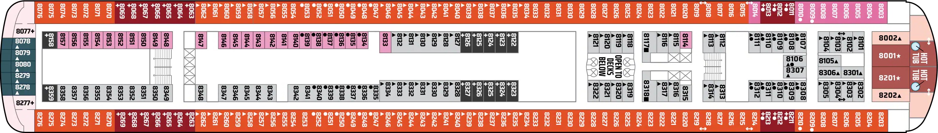 Viking Deck 8 plan on Norwegian Sky