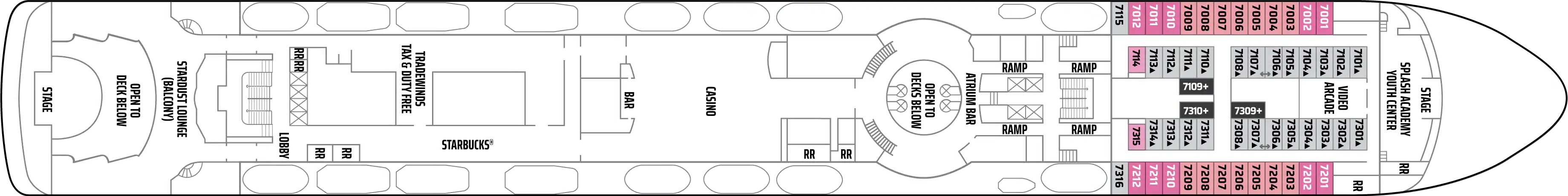 International Deck 7 plan on Norwegian Sky