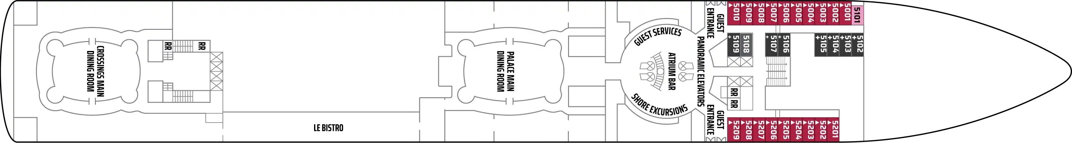 Atlantic Deck 5 plan on Norwegian Sky