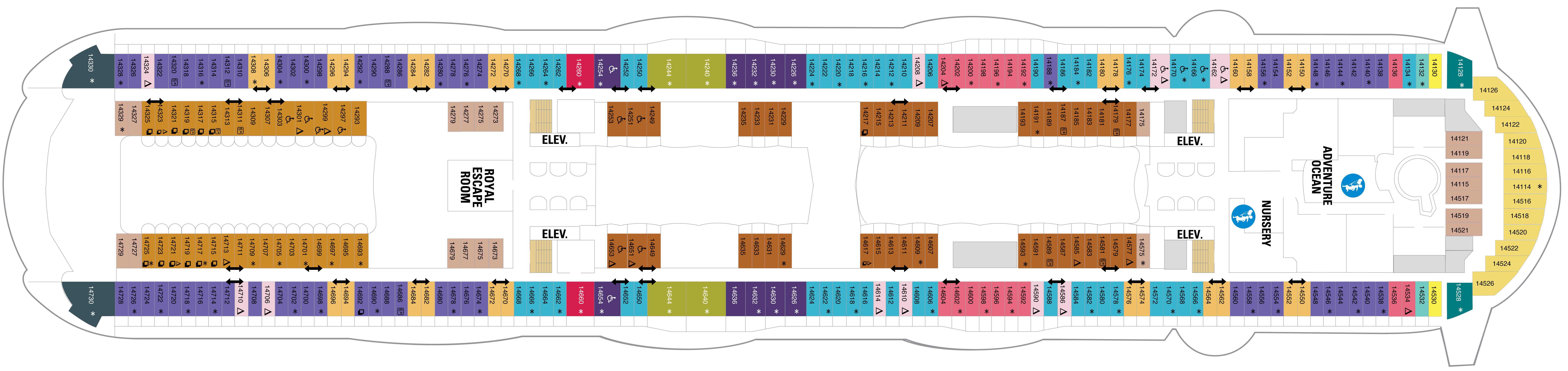 Deck 14 plan on Oasis of the Seas