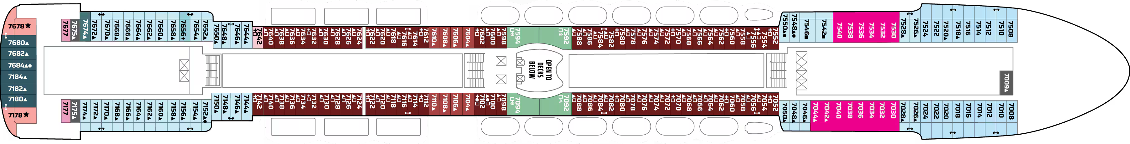 Deck 7 plan on Pride of America