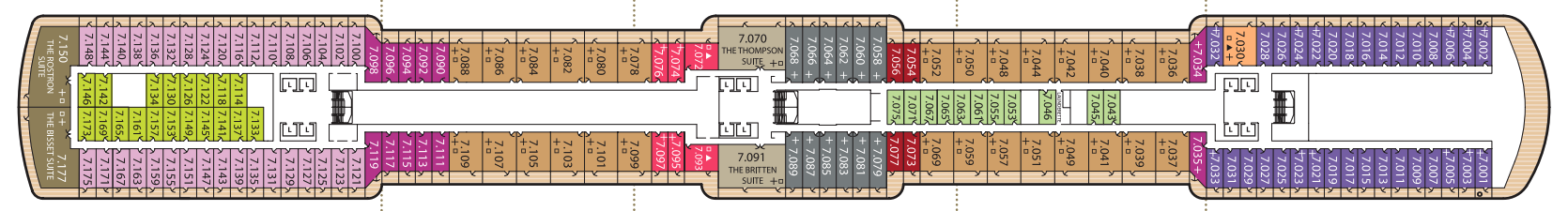 Deck 7 plan on Queen Elizabeth