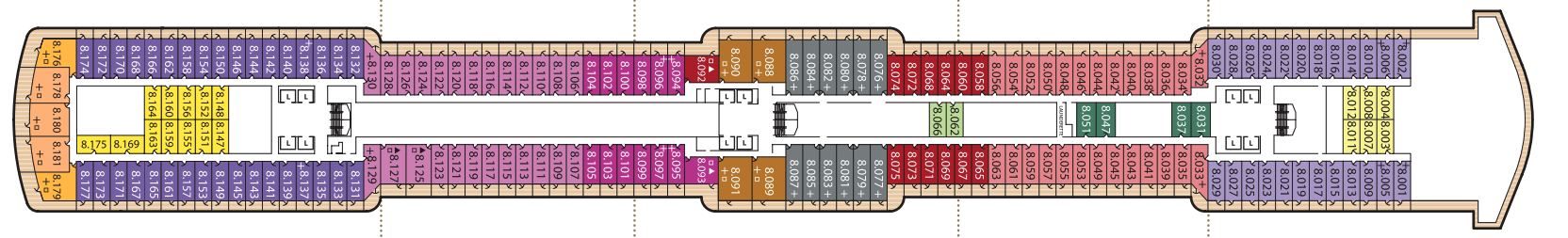 Deck 8 plan on Queen Elizabeth