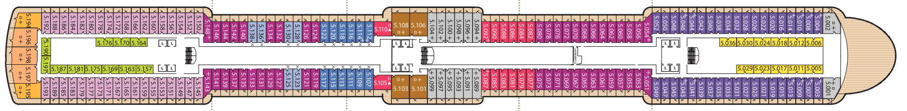 Deck 5 plan on Queen Elizabeth