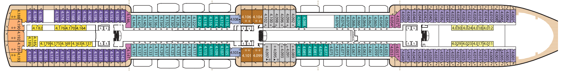 Deck 4 plan on Queen Elizabeth