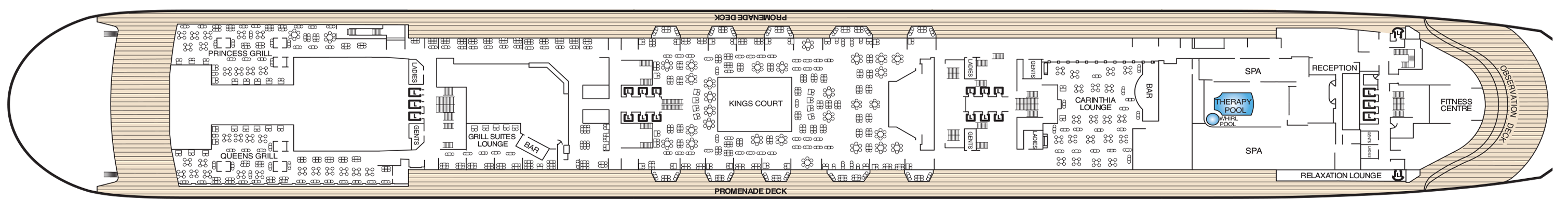 Deck 7 plan on Queen Mary 2