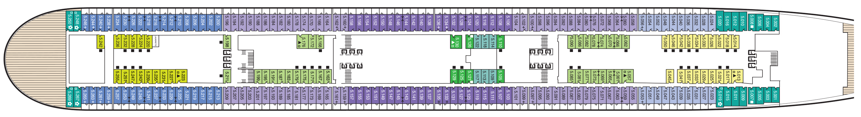 Deck 5 plan on Queen Mary 2