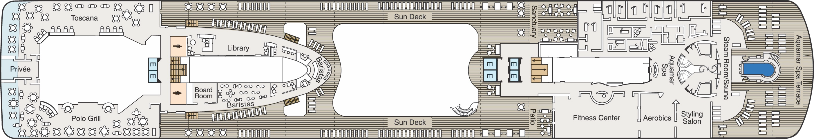Deck 14 plan on Oceania Riviera