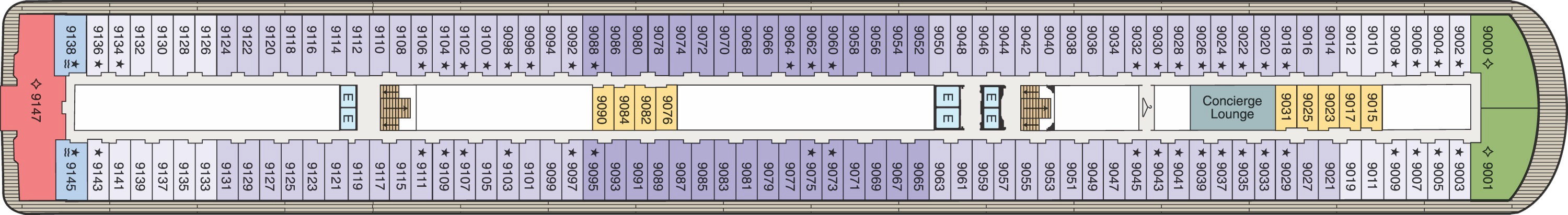 Deck 9 plan on Oceania Riviera