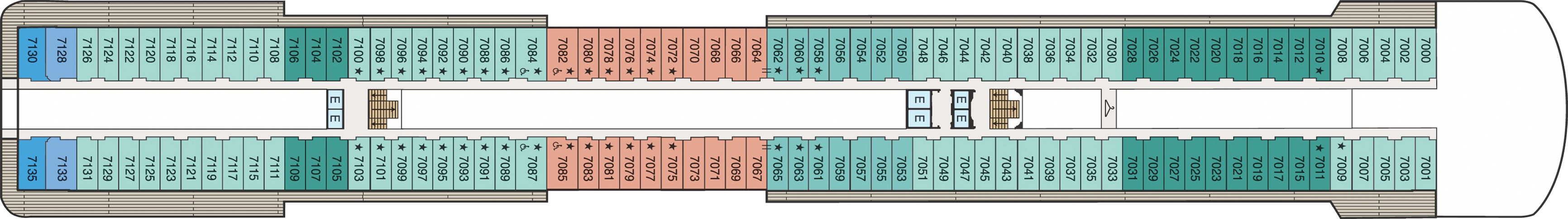 Deck 7 plan on Oceania Riviera