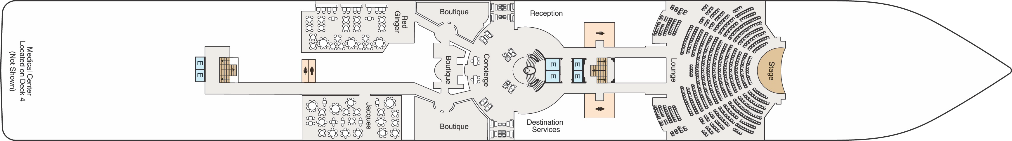 Deck 5 plan on Oceania Riviera