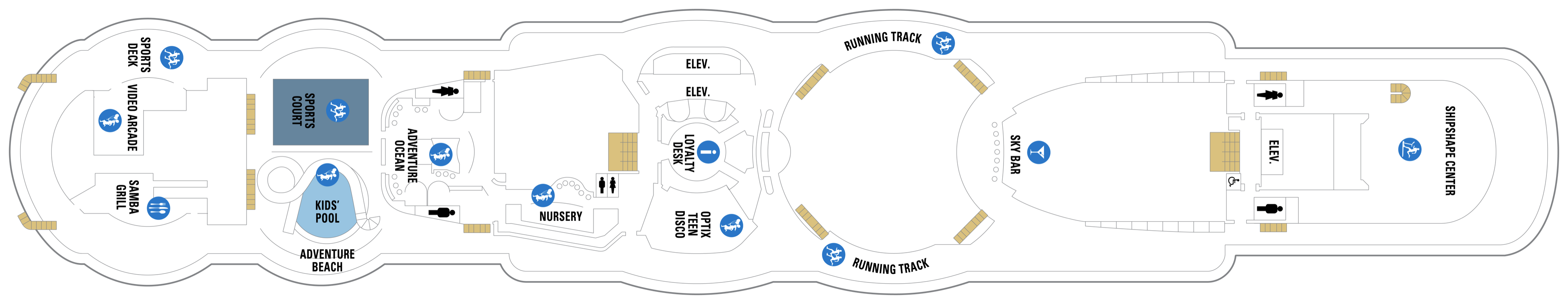 Deck 12 plan on Radiance of the Seas