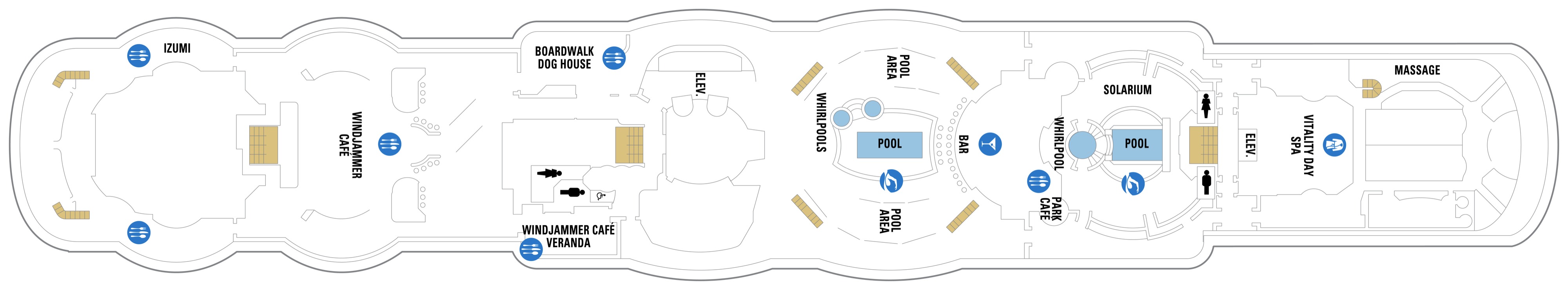 Deck 11 plan on Radiance of the Seas