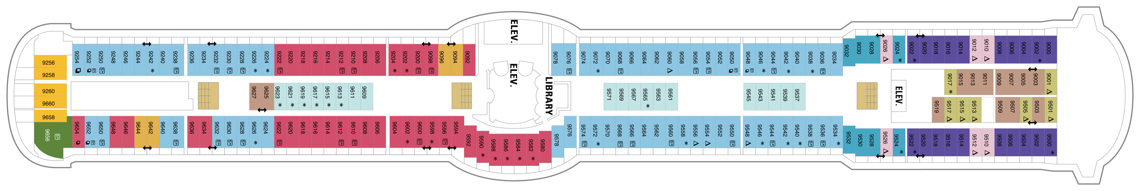 Deck 9 plan on Radiance of the Seas