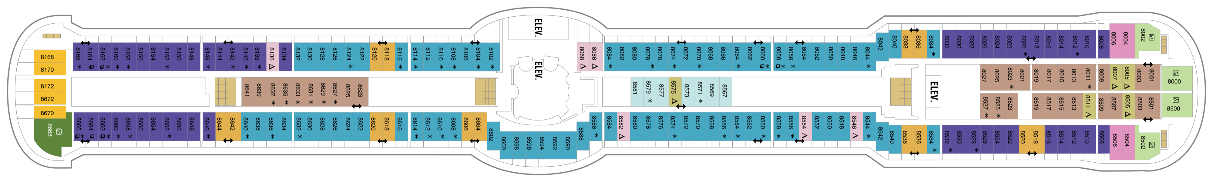 Deck 8 plan on Radiance of the Seas