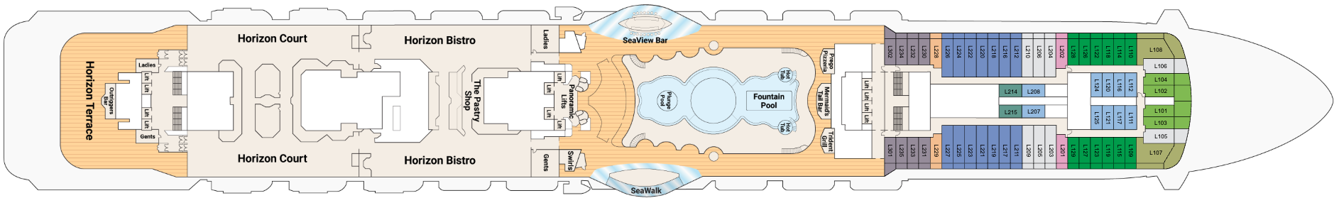 Deck 16 plan on Royal Princess