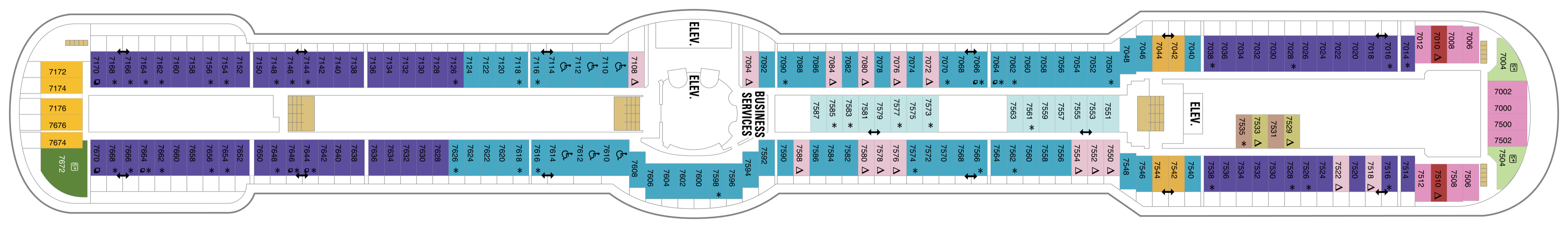 Deck 7 plan on Radiance of the Seas