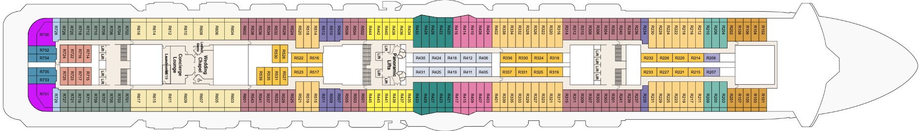 Deck 14 plan on Royal Princess