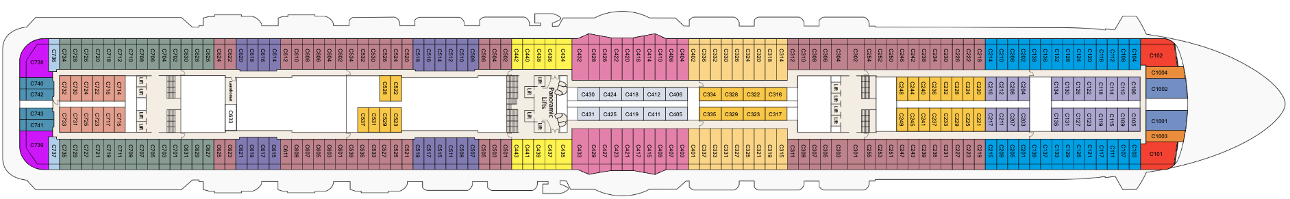 Deck 10 plan on Royal Princess