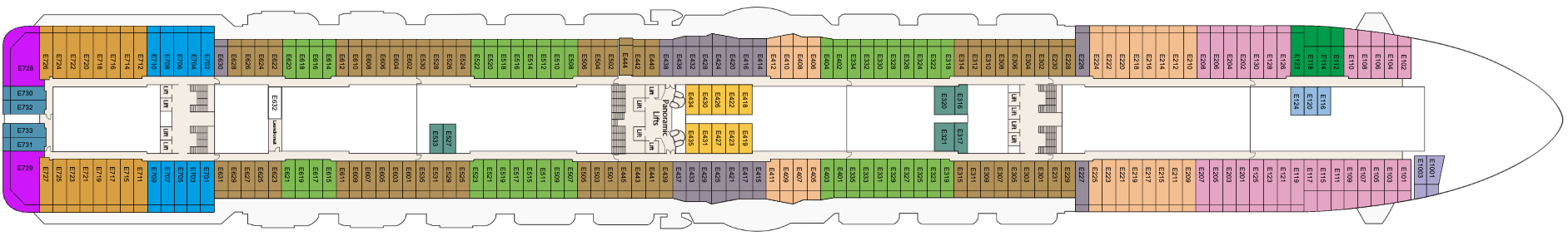 Deck 8 plan on Royal Princess