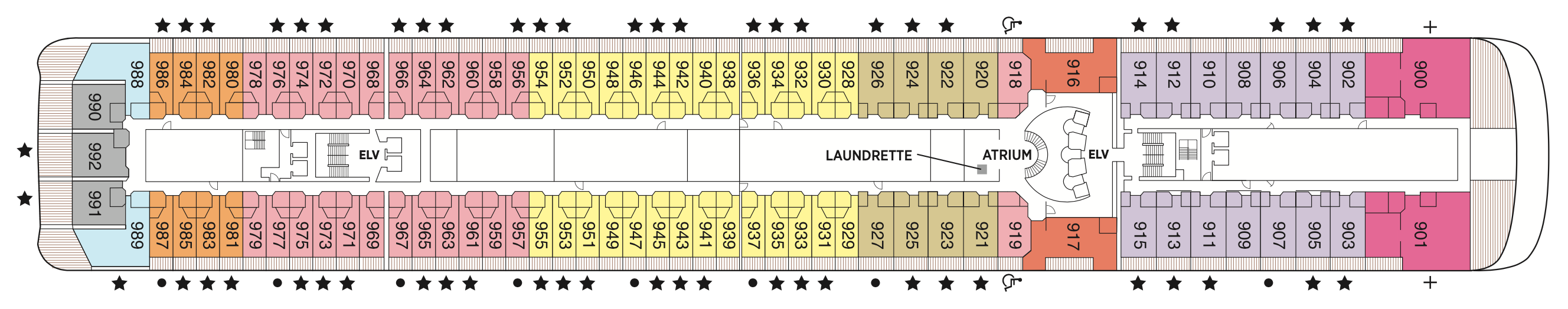 Deck 9 plan on Seven Seas Mariner