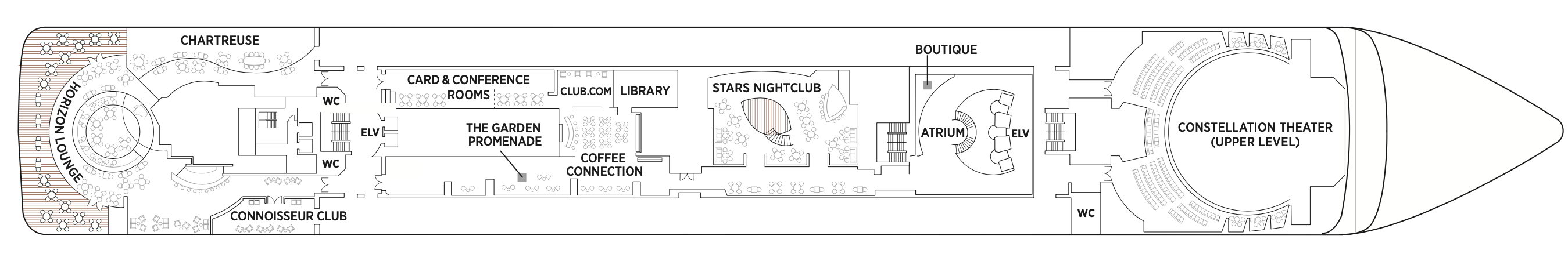 Deck 6 plan on Seven Seas Mariner