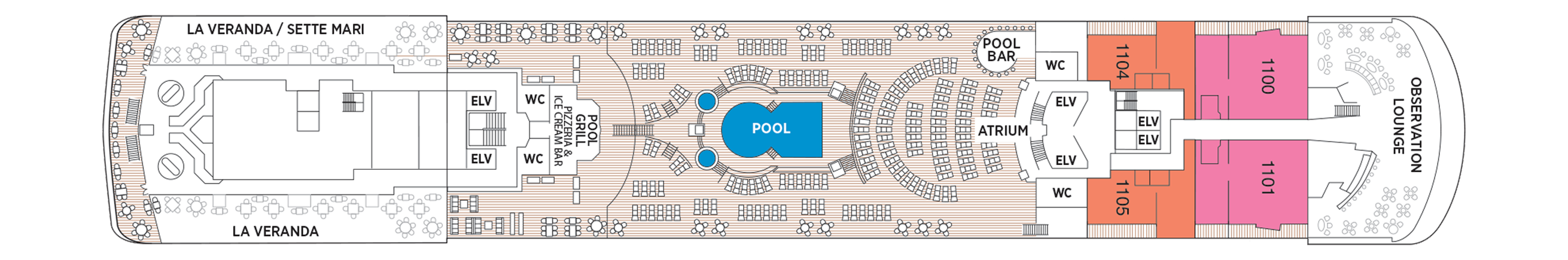 Deck 11 plan on Seven Seas Voyager