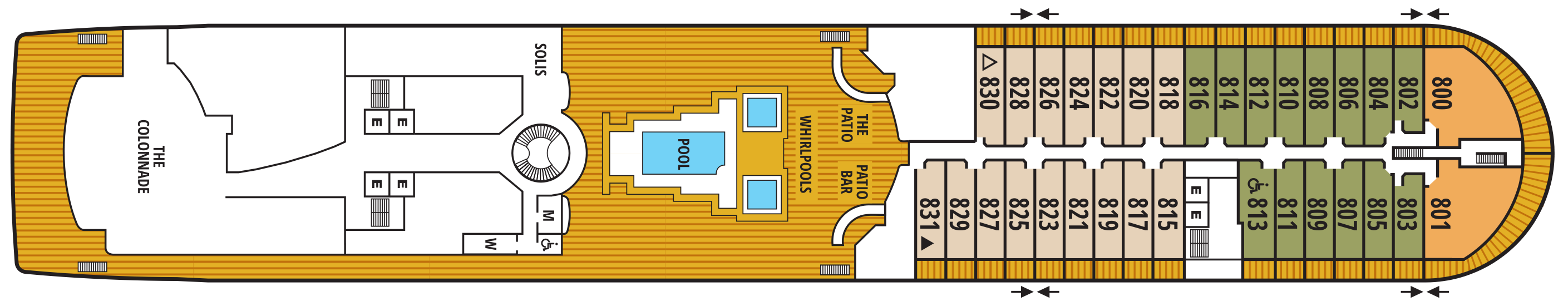 Deck 8 plan on Seabourn Quest
