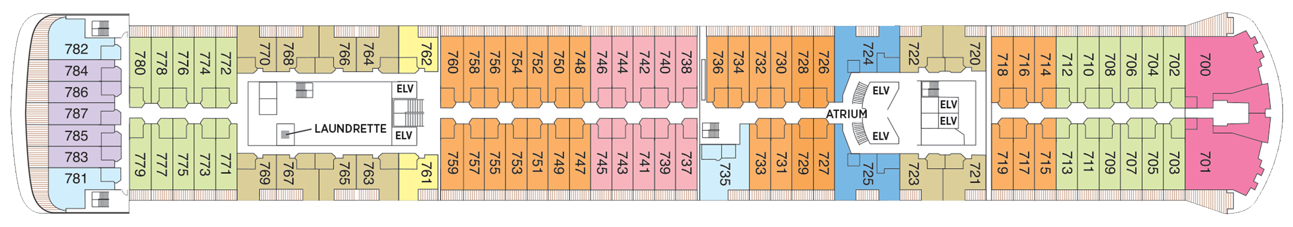 Deck 7 plan on Seven Seas Voyager