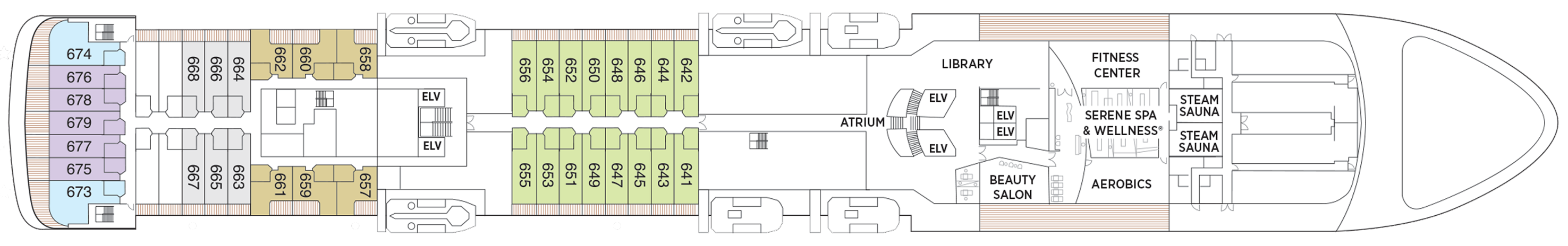 Deck 6 plan on Seven Seas Voyager