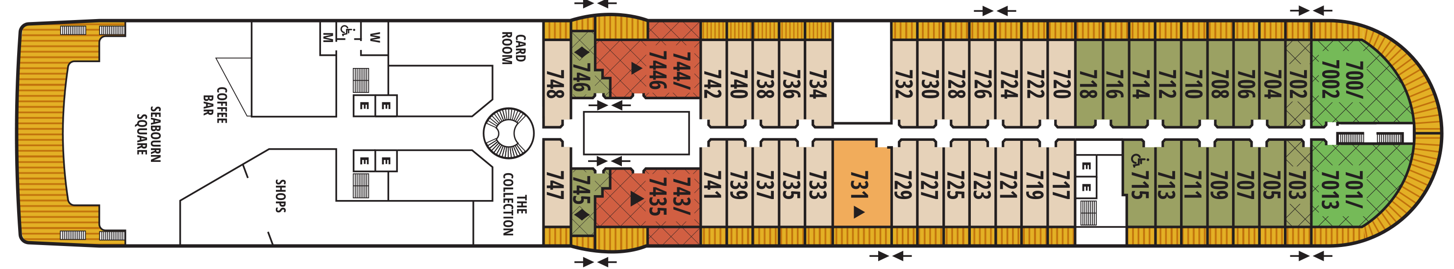 Deck 7 plan on Seabourn Quest