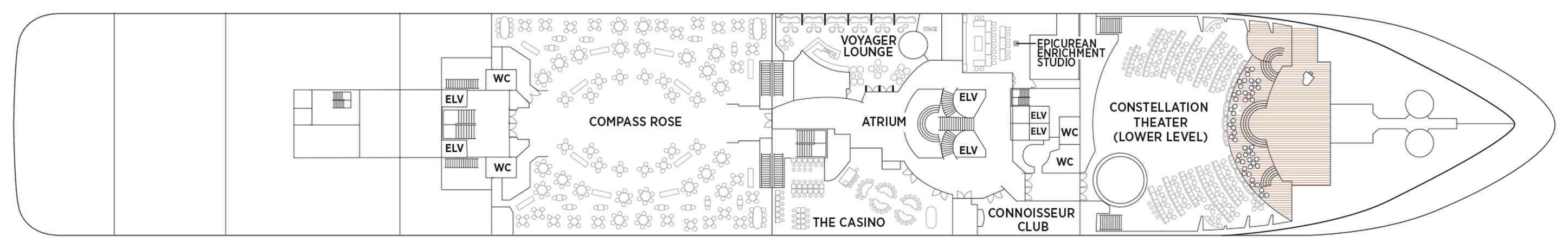 Deck 4 plan on Seven Seas Voyager
