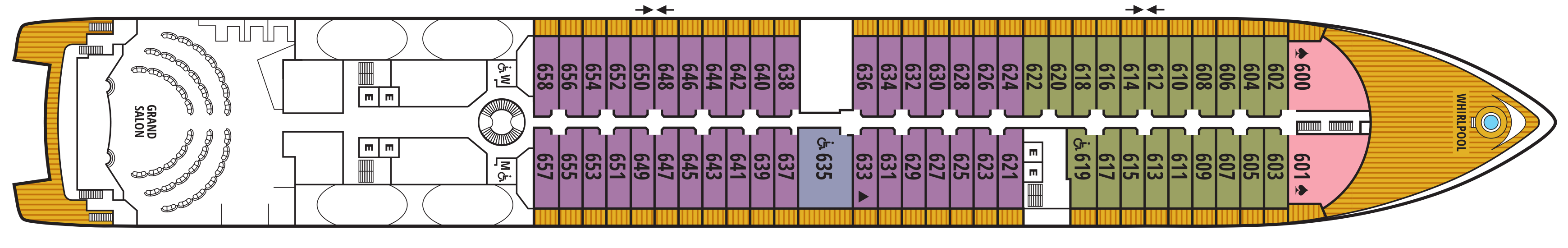 Deck 6 plan on Seabourn Quest