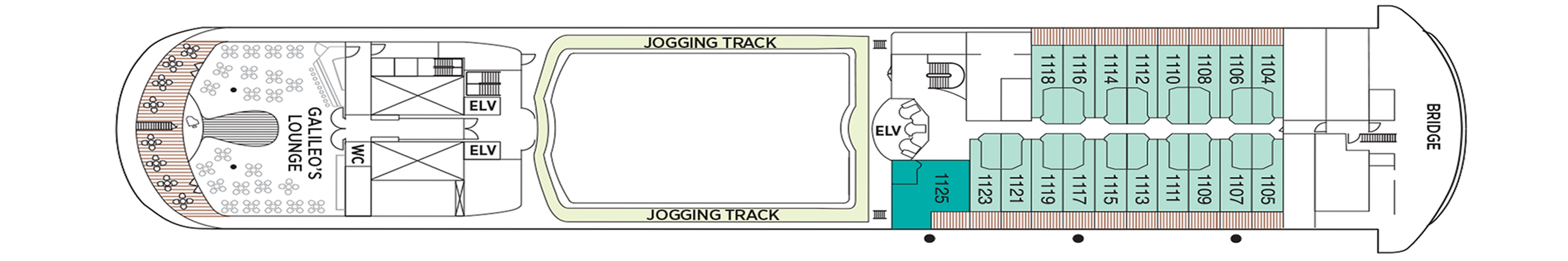 Deck 11 plan on Seven Seas Navigator