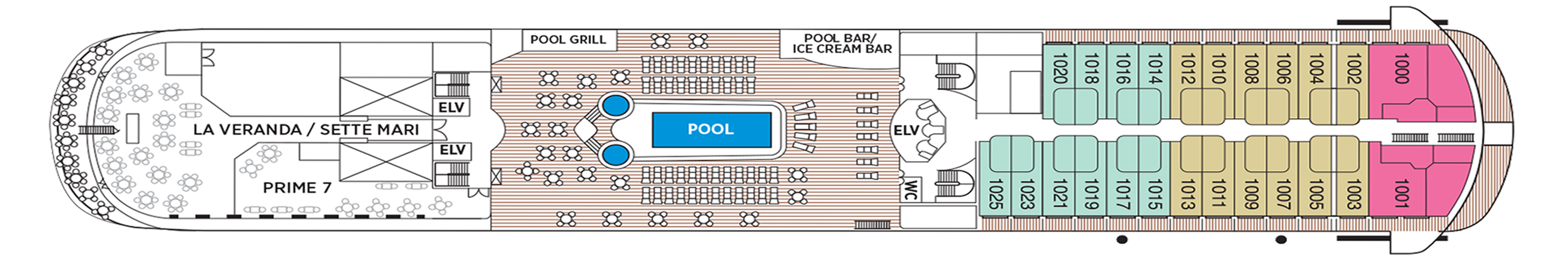 Deck 10 plan on Seven Seas Navigator