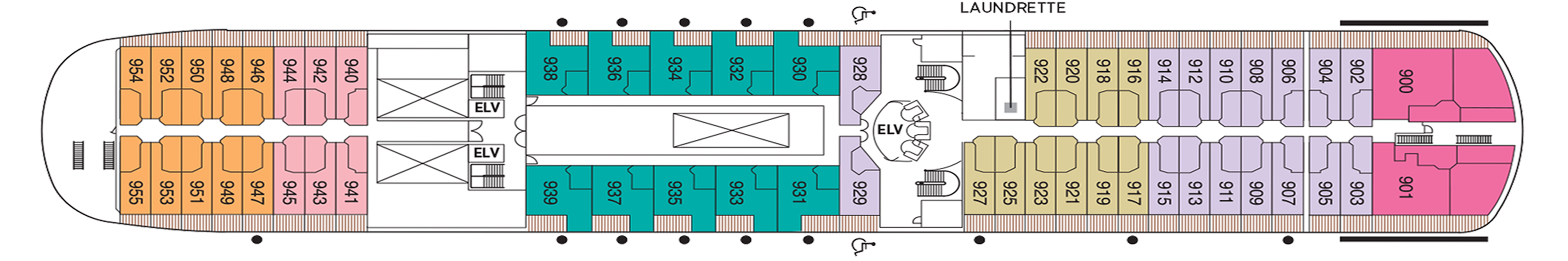 Deck 9 plan on Seven Seas Navigator